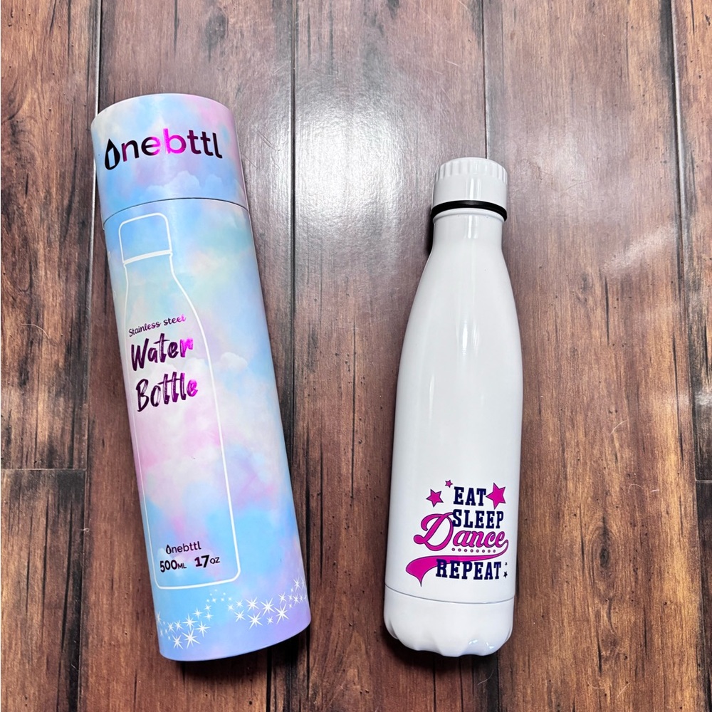 Onebttl Eat Sleep Dance Repeat Stainless Steel Water Bottle - Pink and Blue